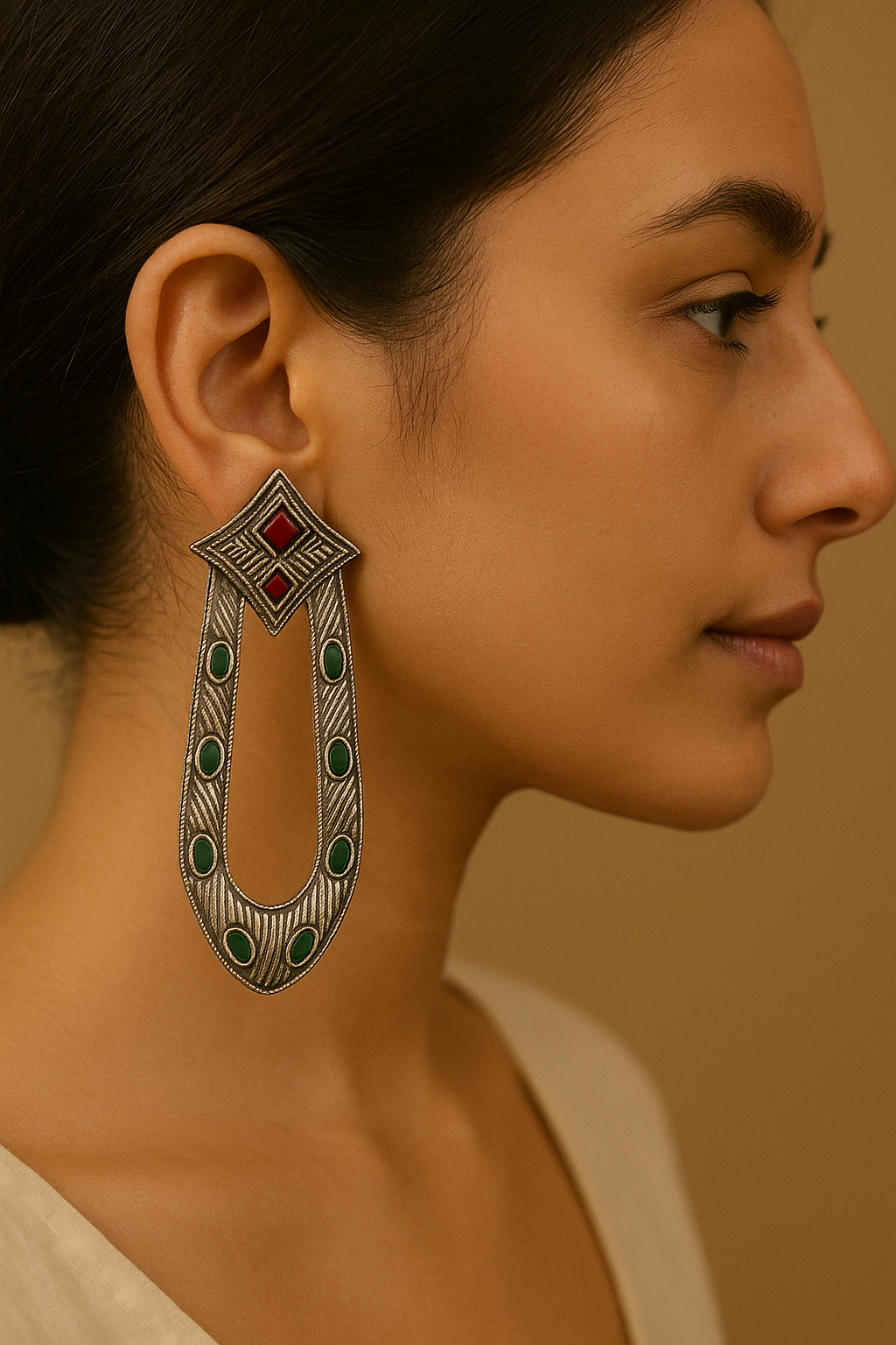 Vintage Tribal Oxidised Earrings (gold)