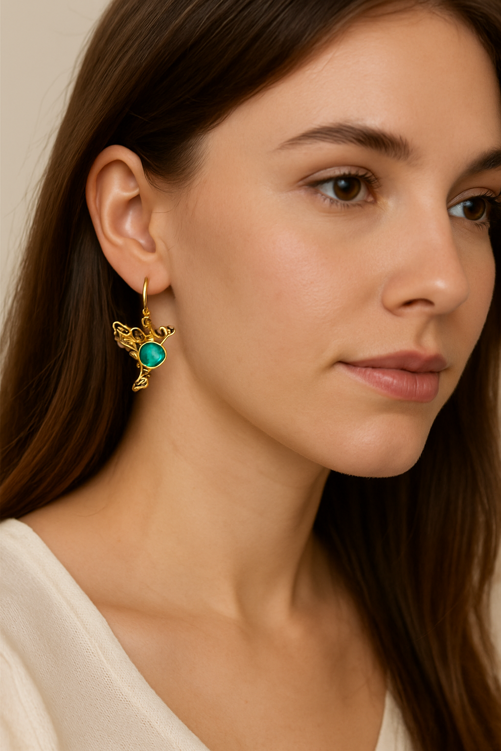 Blue Crystal Hummingbird Dangle Earrings