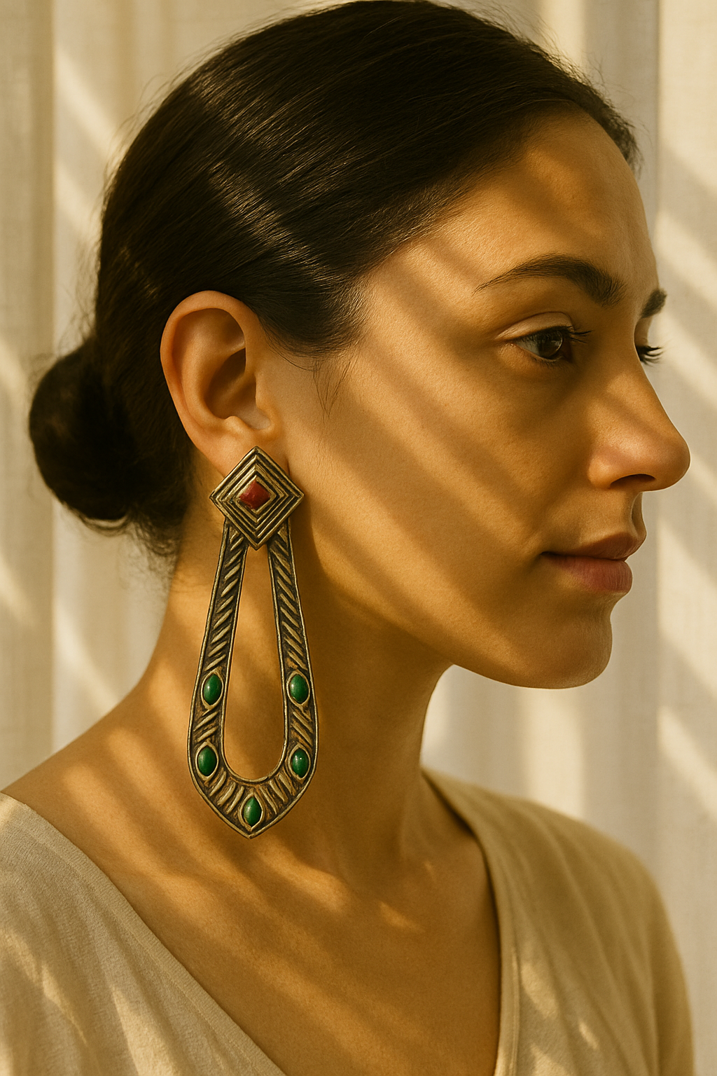 Vintage Tribal Oxidised Earrings (gold)